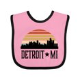 thumbnail image 1 of Inktastic Detroit Michigan Skyline Retro Boys or Girls Baby Bib, 1 of 4