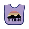 thumbnail image 1 of Inktastic Detroit Michigan Skyline Retro Boys or Girls Baby Bib, 1 of 4