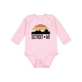 thumbnail image 1 of Inktastic Detroit Michigan Skyline Retro Boys or Girls Long Sleeve Baby Bodysuit, 1 of 5