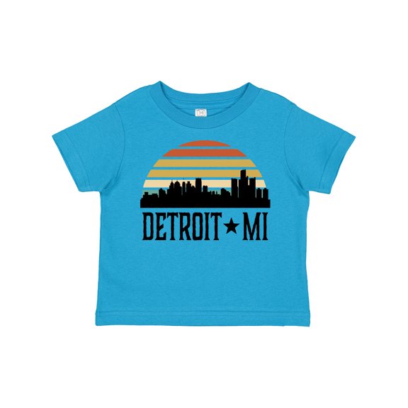 Inktastic Detroit Michigan Skyline Retro Boys or Girls Toddler T-Shirt