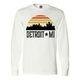 thumbnail image 1 of Inktastic Detroit Michigan Skyline Retro Long Sleeve T-Shirt, 1 of 5