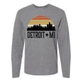 thumbnail image 1 of Inktastic Detroit Michigan Skyline Retro Long Sleeve T-Shirt, 1 of 5