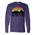 thumbnail image 1 of Inktastic Detroit Michigan Skyline Retro Long Sleeve T-Shirt, 1 of 5