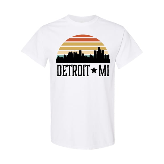 Inktastic Detroit Michigan Skyline Retro T-Shirt