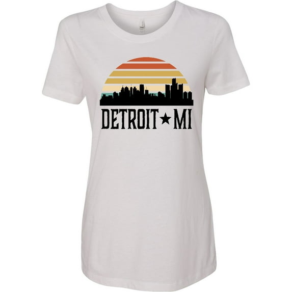 Inktastic Detroit Michigan Skyline Retro Women's T-Shirt