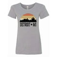 thumbnail image 1 of Inktastic Detroit Michigan Skyline Retro Women's T-Shirt, 1 of 5