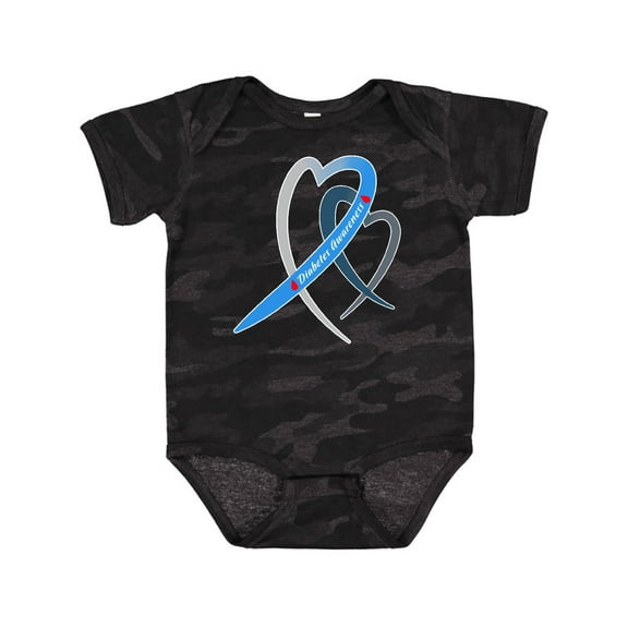Inktastic Diabetes Awareness Blue and Gray Heart Ribbon Boys or Girls Baby Bodysuit