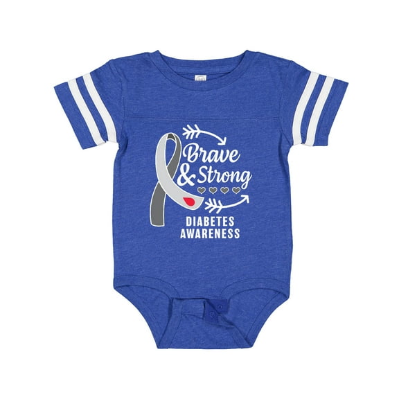 Inktastic Diabetes Awareness Brave and Strong Boys or Girls Baby Bodysuit