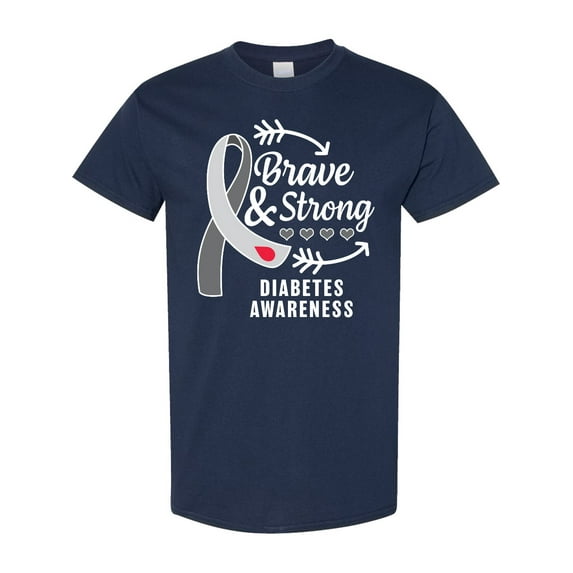 Inktastic Diabetes Awareness Brave and Strong T-Shirt