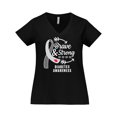 thumbnail image 1 of Inktastic Diabetes Awareness Brave and Strong Women's Plus Size V-Neck T-Shirt, 1 of 5