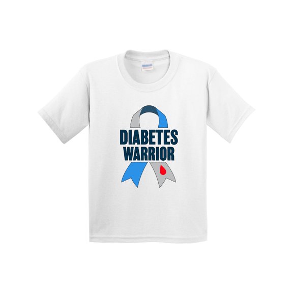 Inktastic Diabetes Warrior Diabetes Awareness Ribbon Youth T-Shirt
