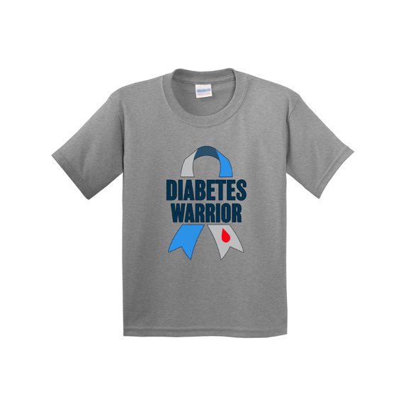 Inktastic Diabetes Warrior Diabetes Awareness Ribbon Youth T-Shirt