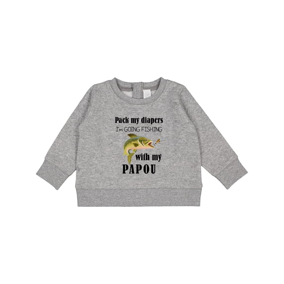 Inktastic Diapers I Am Going Fishing with Papou Baby Sweatshirt