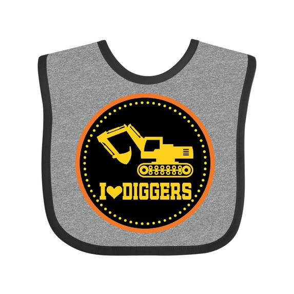 Inktastic Digger Construction Truck Boys Boys Baby Bib