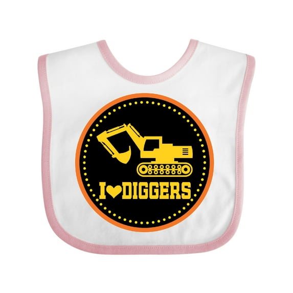 Inktastic Digger Construction Truck Boys Boys Baby Bib