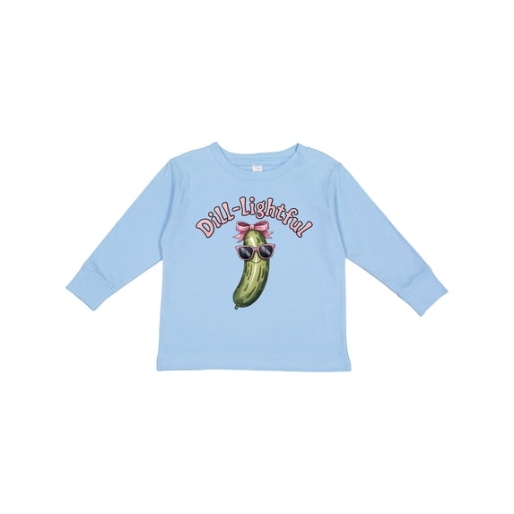 Inktastic Dill-lightful Pickle Girls Long Sleeve Toddler T-Shirt