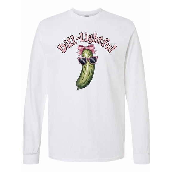 Inktastic Dill-lightful Pickle Long Sleeve T-Shirt