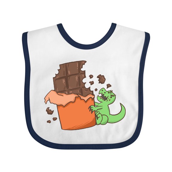 Inktastic Dino With Chocolate Bar Boys or Girls Baby Bib