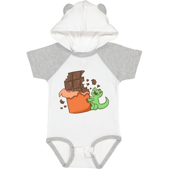Inktastic Dino With Chocolate Bar Boys or Girls Baby Bodysuit