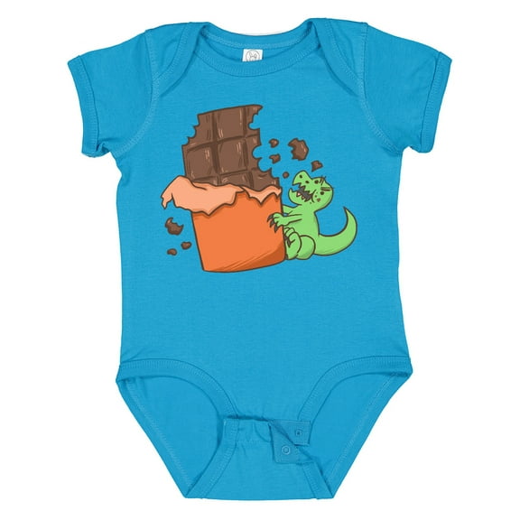 Inktastic Dino With Chocolate Bar Boys or Girls Baby Bodysuit