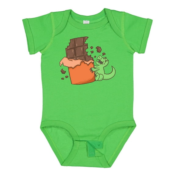 Inktastic Dino With Chocolate Bar Boys or Girls Baby Bodysuit