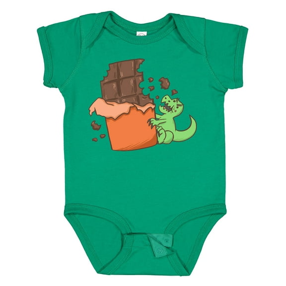 Inktastic Dino With Chocolate Bar Boys or Girls Baby Bodysuit