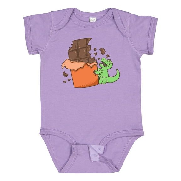Inktastic Dino With Chocolate Bar Boys or Girls Baby Bodysuit