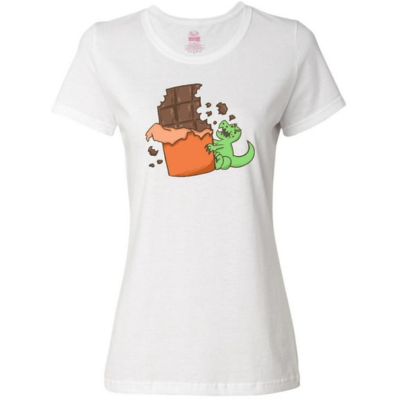 Inktastic Dino With Chocolate Bar Women's T-Shirt