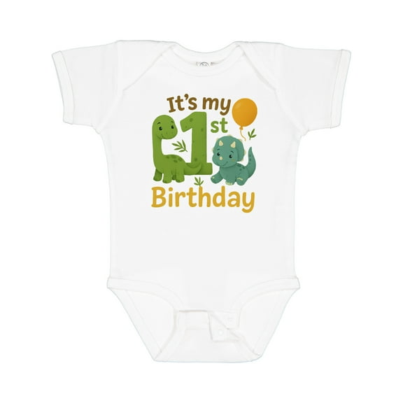 Inktastic Dinosaur 1st Birthday Cute Dino Theme Boys or Girls Baby Bodysuit