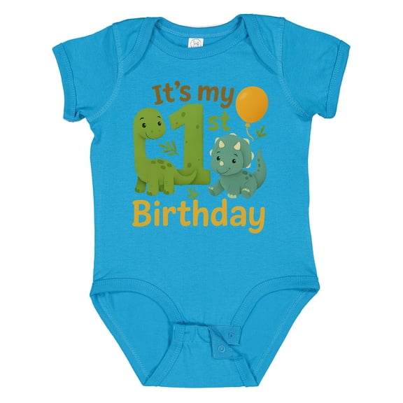 Inktastic Dinosaur 1st Birthday Cute Dino Theme Boys or Girls Baby Bodysuit