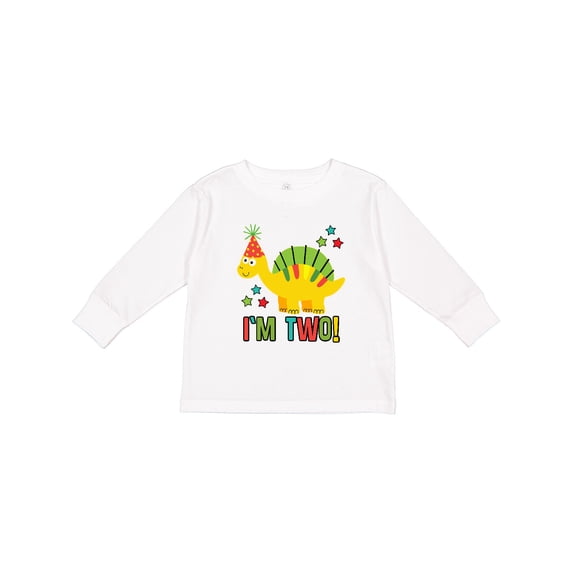 Inktastic Dinosaur 2nd Birthday 2 Year Old Party Boys or Girls Long Sleeve Toddler T-Shirt
