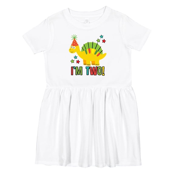 Inktastic Dinosaur 2nd Birthday 2 Year Old Party Girls Toddler Dress