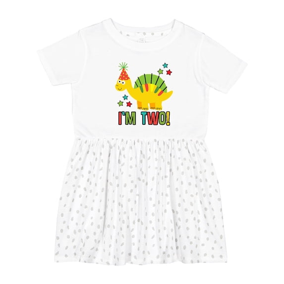 Inktastic Dinosaur 2nd Birthday 2 Year Old Party Girls Toddler Dress