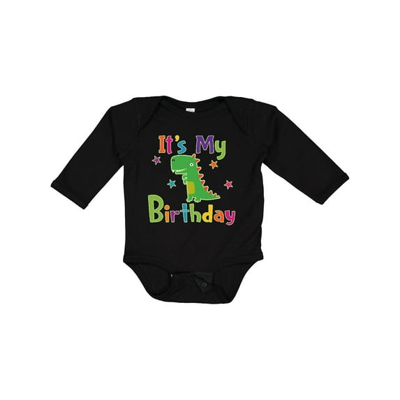 Inktastic Dinosaur Birthday Party Boys or Girls Long Sleeve Baby Bodysuit