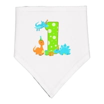 Inktastic Dinosaur First Birthday Party Baby Bandana Bib