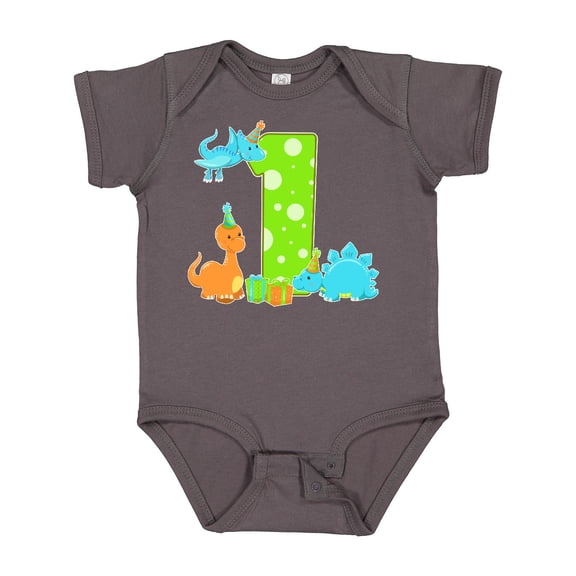 Inktastic Dinosaur First Birthday Party Boys or Girls Baby Bodysuit