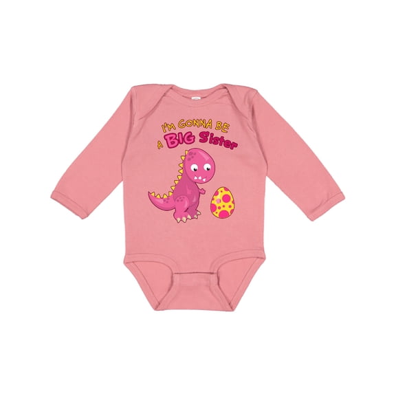 Inktastic Dinosaur Future Big Sister Girls Long Sleeve Baby Bodysuit