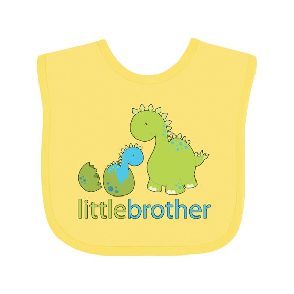 Inktastic Dinosaur Little Brother Green Boys Baby Bib