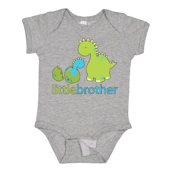 Inktastic Dinosaur Little Brother Green Boys Baby Bodysuit