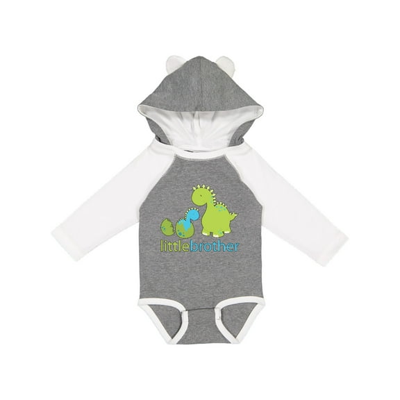Inktastic Dinosaur Little Brother Green Boys Long Sleeve Baby Bodysuit