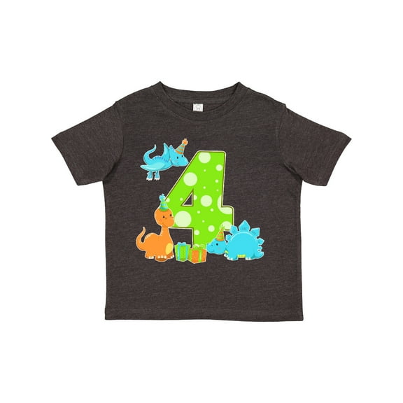 Inktastic Dinosaur Party-fourth Birthday Boys or Girls Toddler T-Shirt