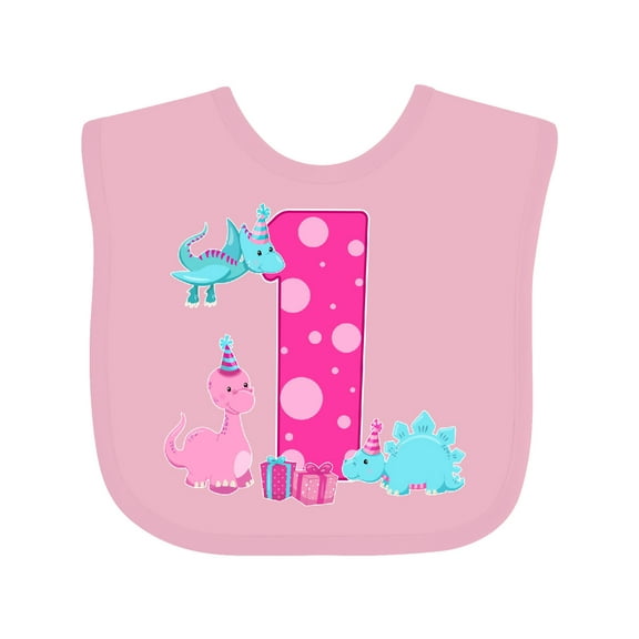 Inktastic Dinosaur Party-first Birthday Girls Baby Bib