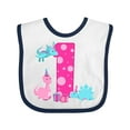 thumbnail image 1 of Inktastic Dinosaur Party-first Birthday Girls Baby Bib, 1 of 4