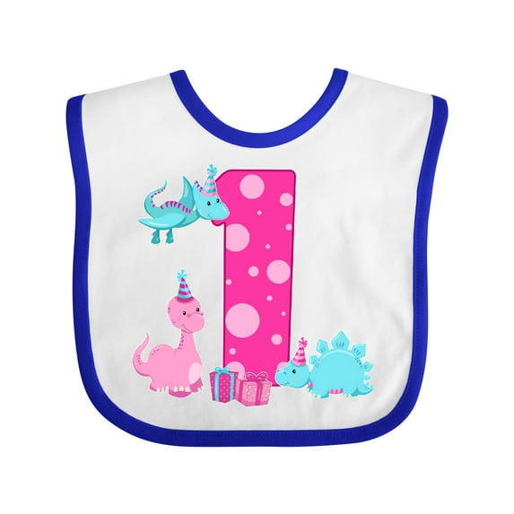 Inktastic Dinosaur Party-first Birthday Girls Baby Bib