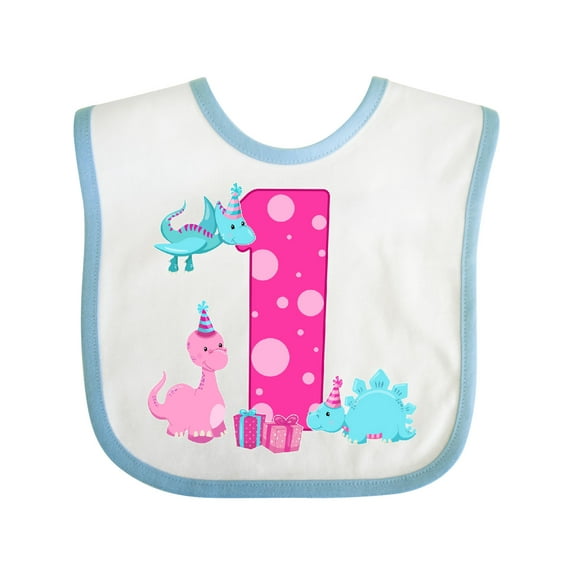 Inktastic Dinosaur Party-first Birthday Girls Baby Bib