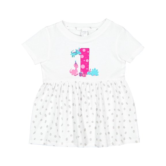 Inktastic Dinosaur Party-first Birthday Girls Baby Dress