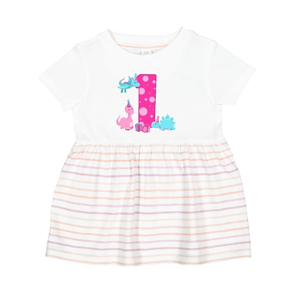 Inktastic Dinosaur Party-first Birthday Girls Baby Dress
