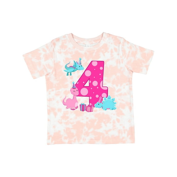 Inktastic Dinosaur Party-fourth Birthday Girls Toddler T-Shirt