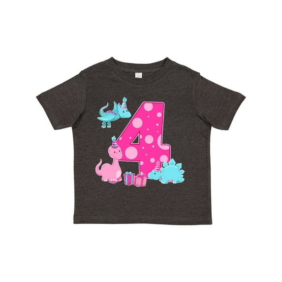 Inktastic Dinosaur Party-fourth Birthday Girls Toddler T-Shirt