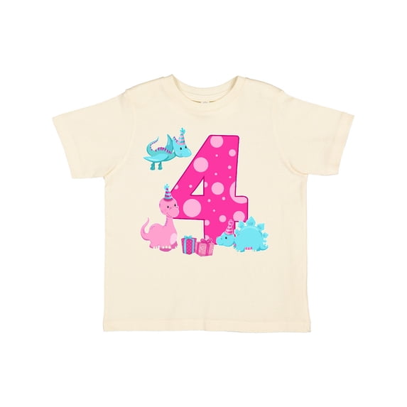Inktastic Dinosaur Party-fourth Birthday Girls Toddler T-Shirt